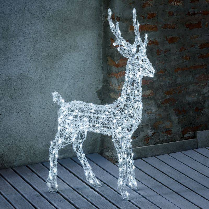 Renne lumineux de Noël Solaire 3D H105cm 180 LED blanc froid 8 modes IP44 SMART Connect Lotti 31V