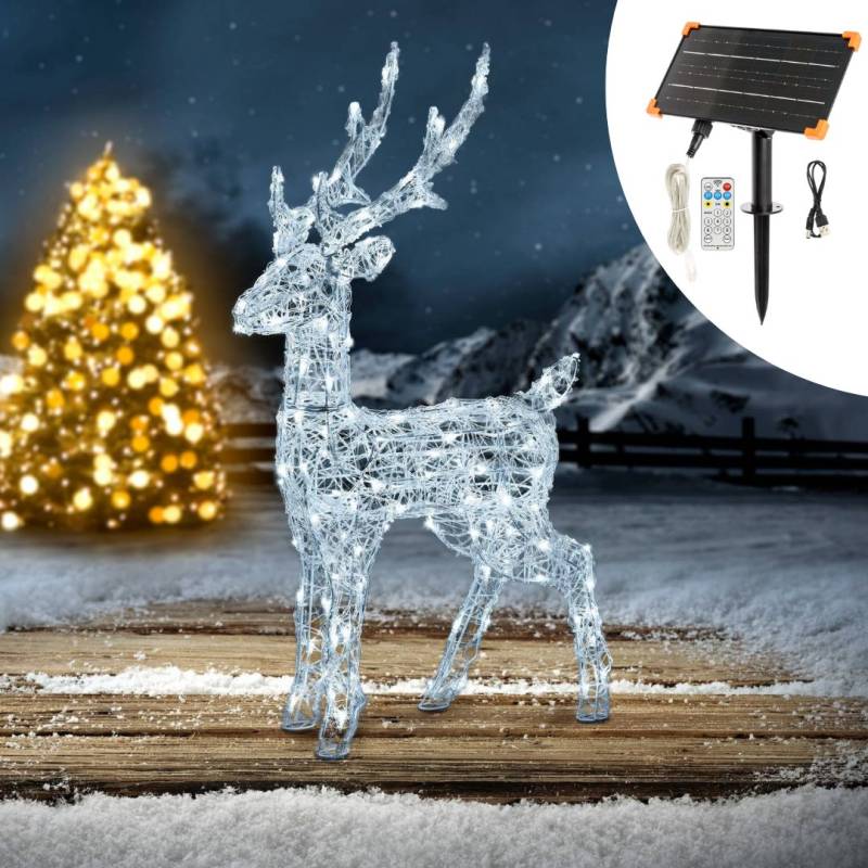 Renne lumineux 3D Solaire H55cm 120 LED blanc froid 8 modes animation IP44 SMART Connect Lotti 31V