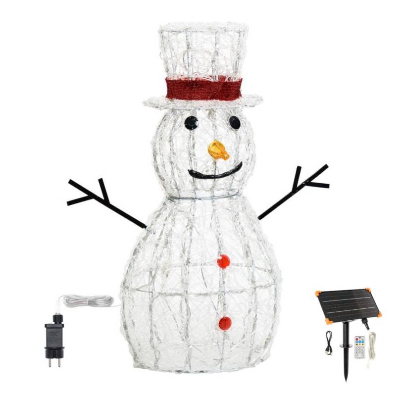 Bonhomme de neige lumineux 3D H70cm LED blanc froid 8 jeux lumières