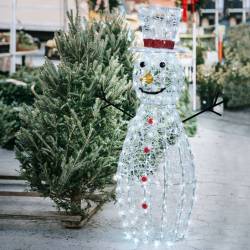 Bonhomme de Neige 3D H120cm 260 LED blanc froid 8 jeux lumières IP44 SMART Connect Lotti 31V