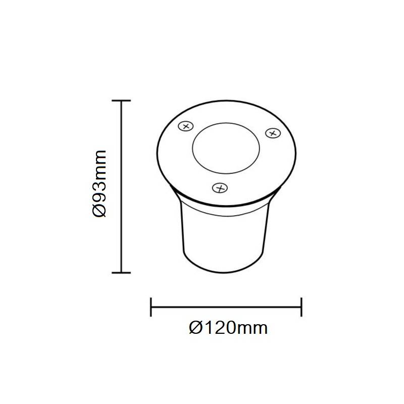 Spot encastrable sol extérieur 5W LED rond aluminium IP65 blanc chaud 2700K