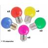 Guirlande guinguette 10 mètres 10 LED multicolores E27 extérieur noire