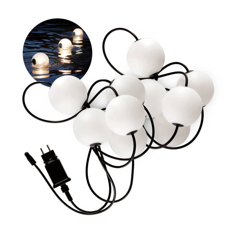 Guirlande Guinguette LED 10 Boules de 10CM Blanc Chaud IP67