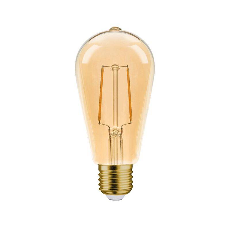 Ampoule Guinguette vintage 2W filament verre ambré ST64 Edison blanc chaud 2200K