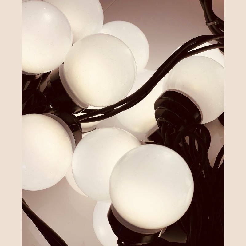 Guirlande Guinguette IP67 20 mètres 40 globes blanc chaud