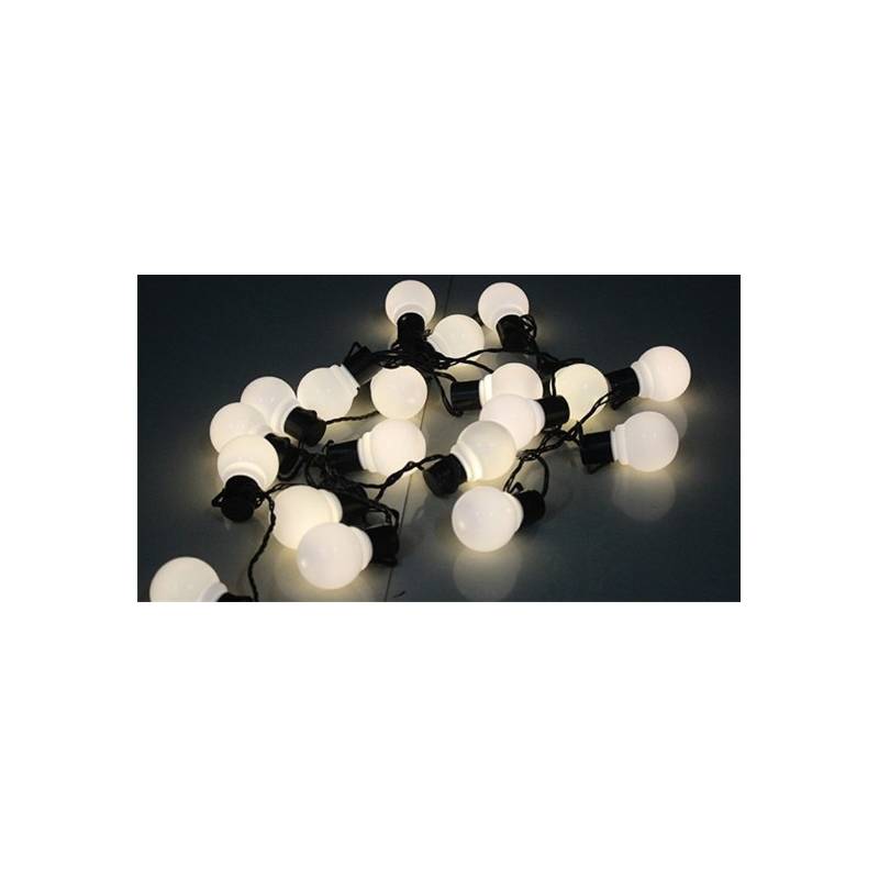 guirlande lumineuse guinguette Blanc chaud 10m 20 globes led Pas cher