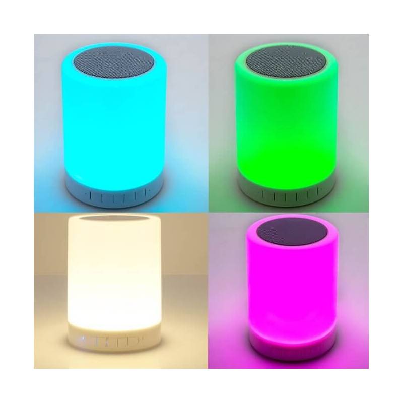 Centre de table cylindre lumineux LED enceinte Bluetooth multicolore rechargeable professionnel