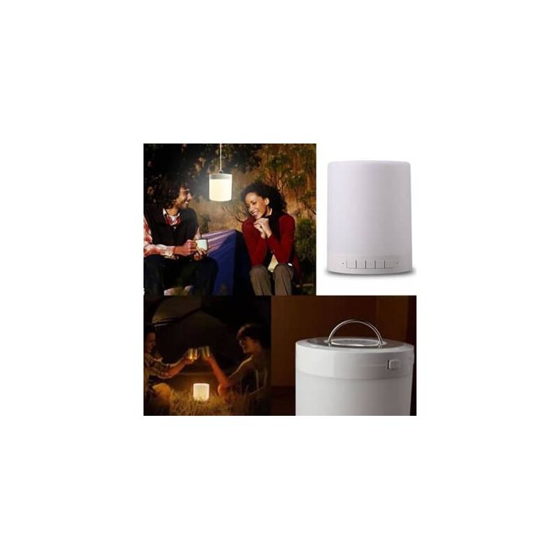 Centre de table cylindre lumineux LED enceinte Bluetooth multicolore rechargeable professionnel